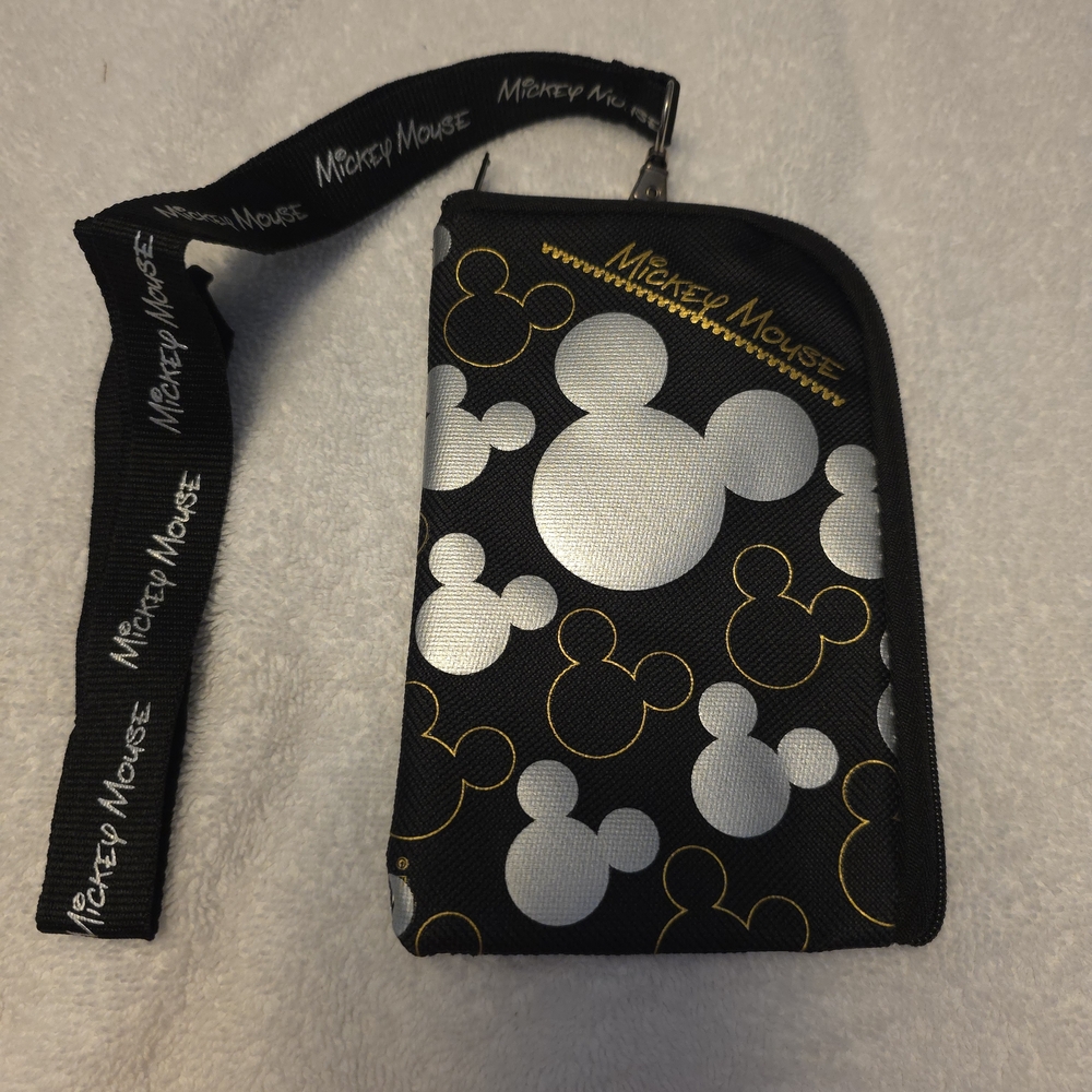 Disney Mickey Mouse Black and Gold Phone Pouch